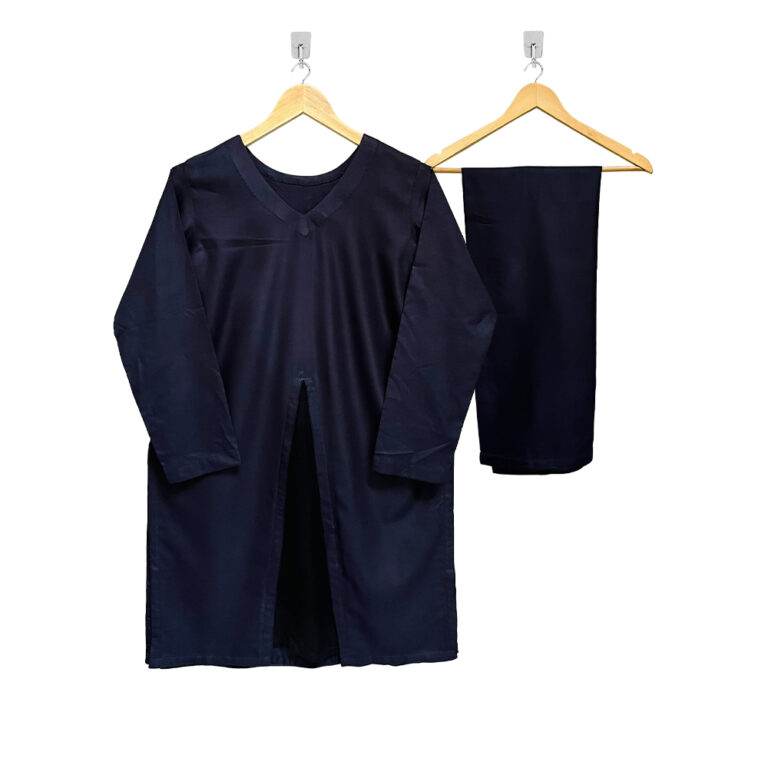 2pc Navy Blue Color stitched lawn suits online