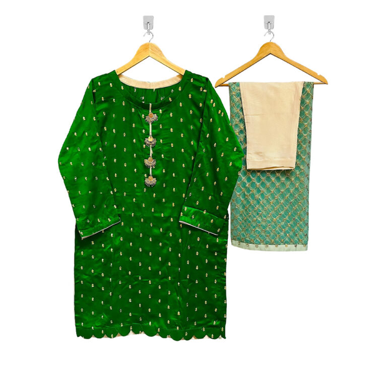 3pc Green Color stitched party wear suits