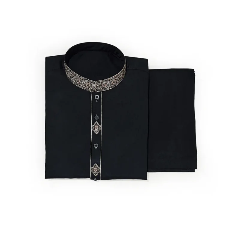 Black-Color-Embroidered-Mens-Pakistani-clothes-Canada