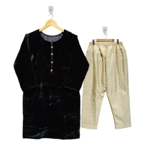 Black-Color-Wholesale-Velvet-Suit