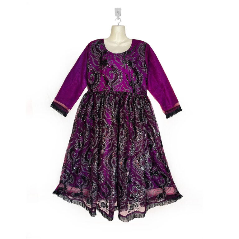 Black Embroidery At Purple Shade Maxis for women