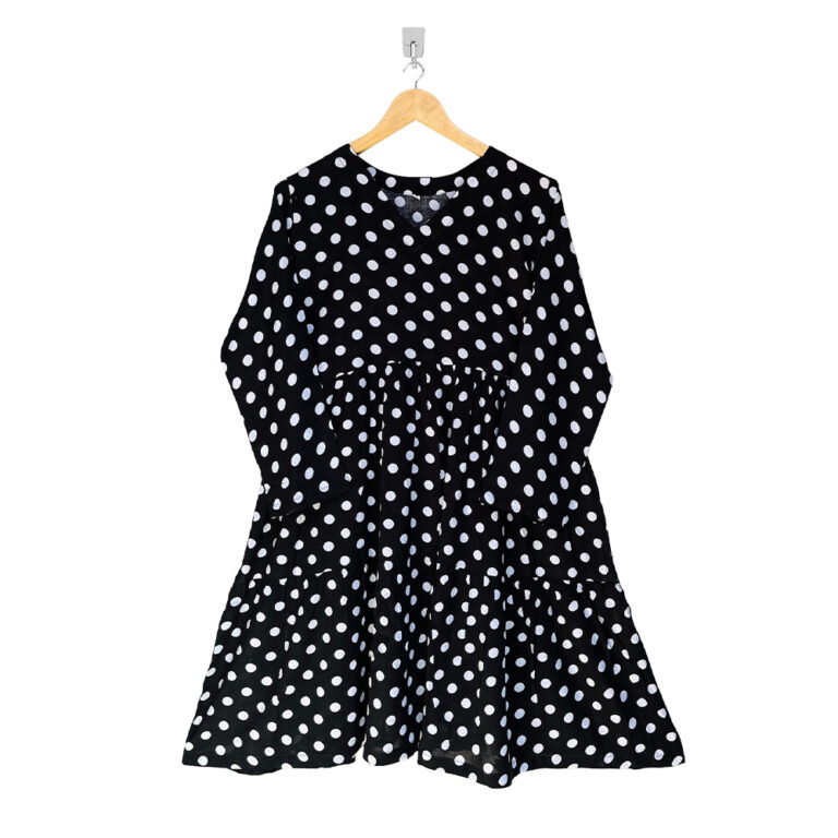 Black Shade With White Dots Women maxi dresses