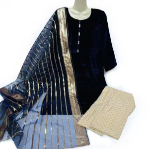 Blue-Color-3pc-Pakistani-Velvet-Suit