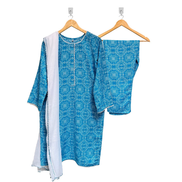 Blue Shade 3 piece lawn suits