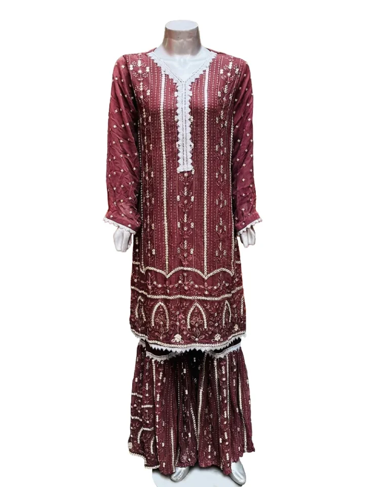 Brown-Color-Pakistani-Chiffon-Designer-Outfit