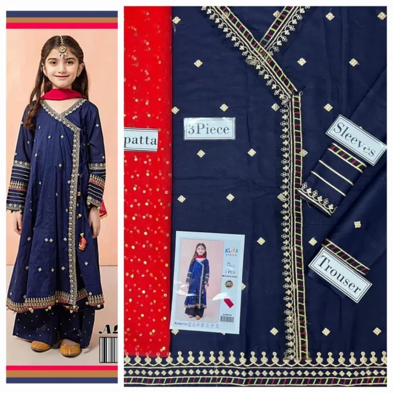 Dark-Blue-Grey-Pakistani-Dress-For-Children