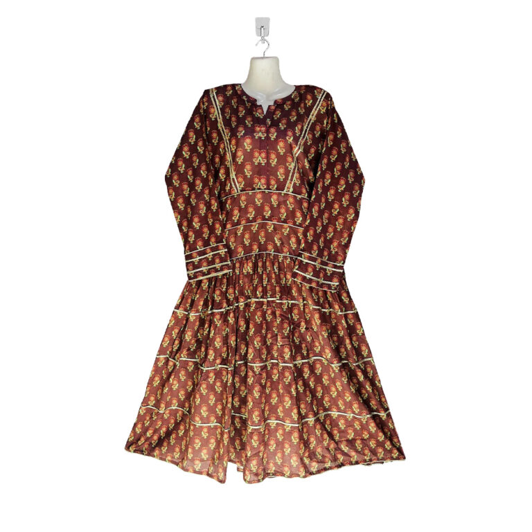 Pakistani Brown color maxi dress for women