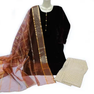 Wholesale-Brown-velvet-3pc-Pakistani-dresses-Canada