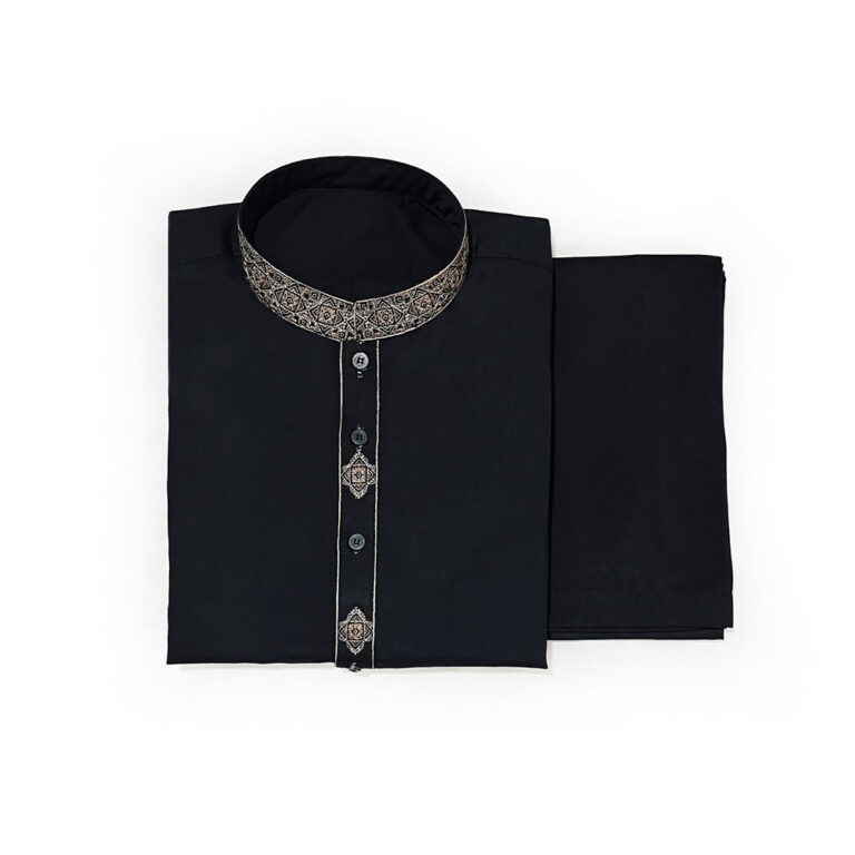Black Color Embroidered mens Calgary pakistani clothes