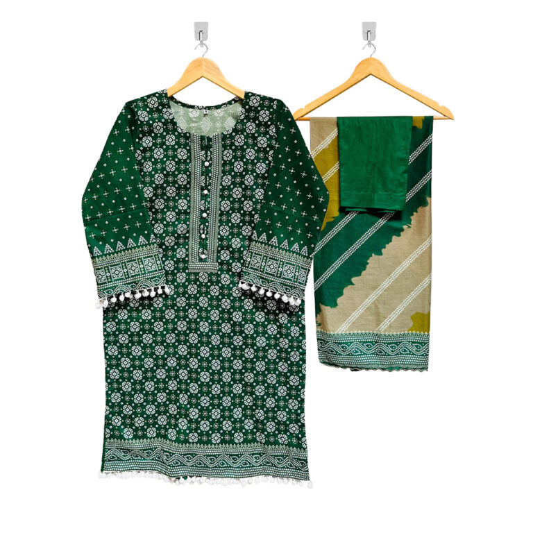 Ladies Green color ready made pakistani clothes