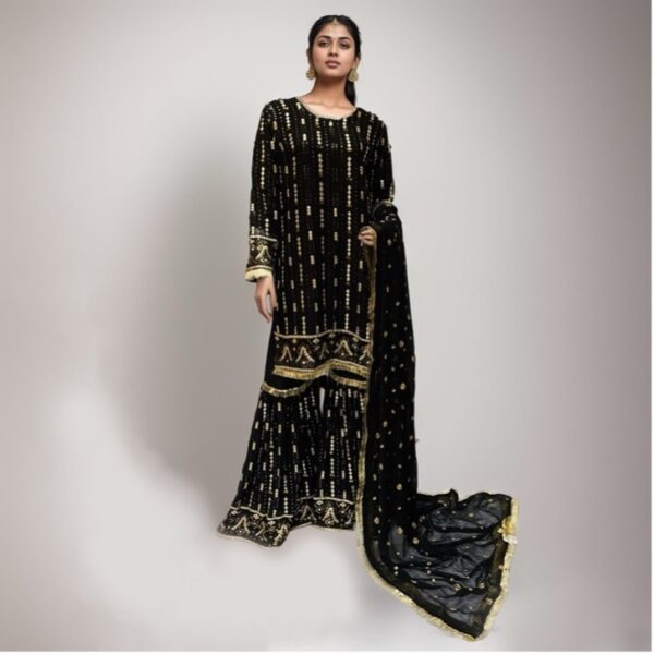 black gharara suit pakistani