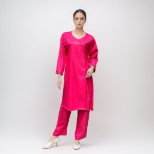 Deep Pink linen co ord set pakistan