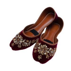 Maroon girl's khussa shoes