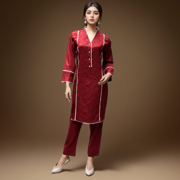 Maroon women co ord set pakistan