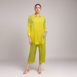 Mudddy yellow lawn co ord set pakistan