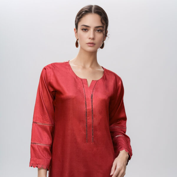 Dark Red women co ord set pakistan