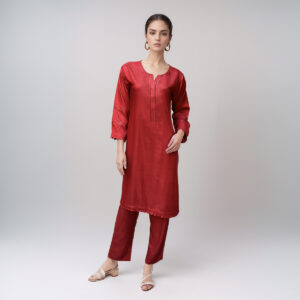 Dark Red women co ord set pakistan