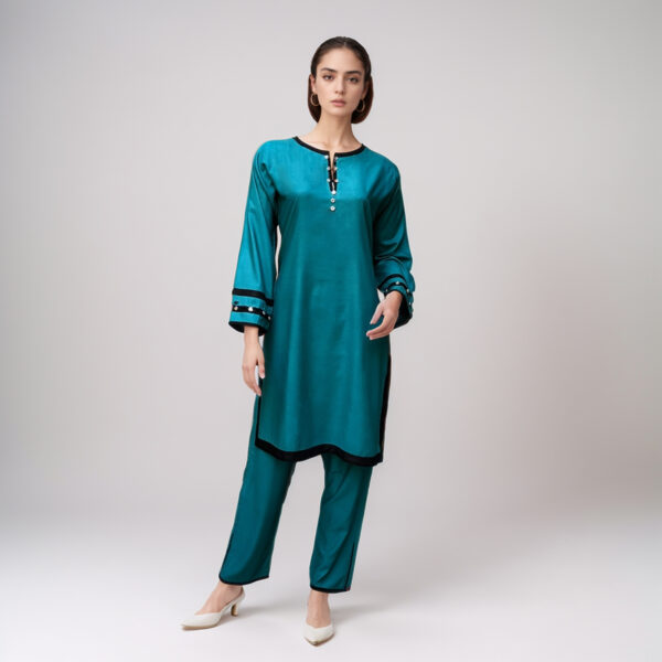 Deep Aqua co ord set pakistan