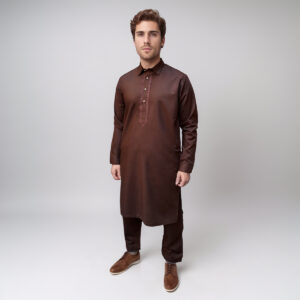 Embroidered Brown Men's Shalwar Kameez