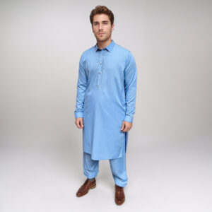 Embroidered Jordy Blue Men's Shalwar Kameez