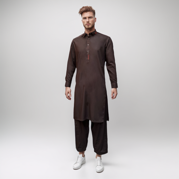 Woody Brown Men's Shalwar Kameez