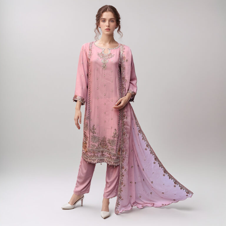 Baby Pink Chiffon suits pakistan wholesale