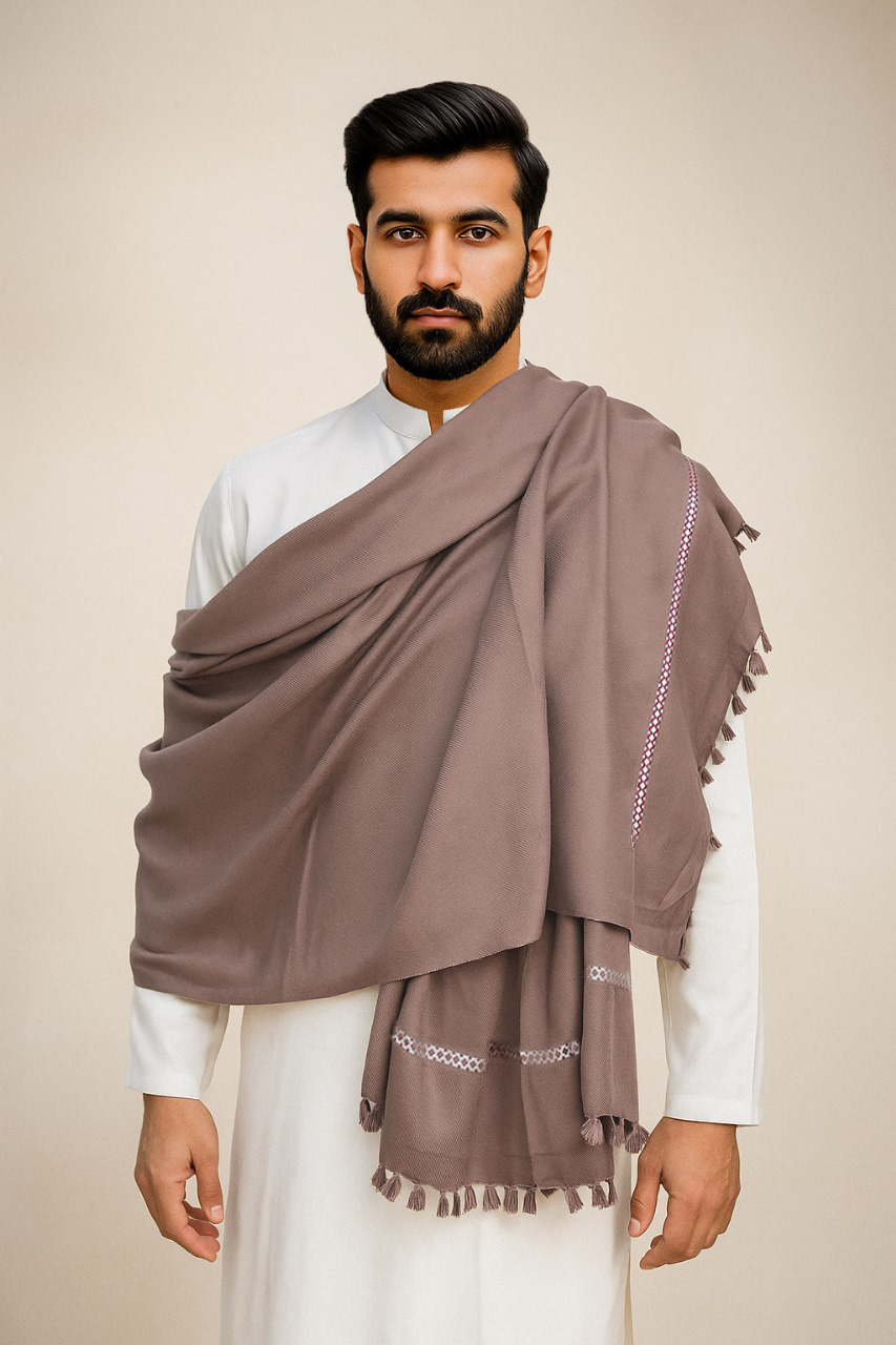 Brownish Grey premium men’s wool shawl Canada
