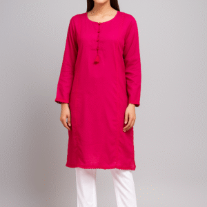 Pinkish Red wholesale ethnic linen kurtis Canada