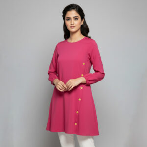 Pink women's wholesale tunic top canada with side pocket