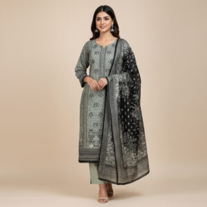 Grey Wholesale Linen Pakistani Suit Canada