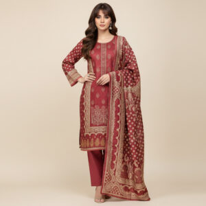 Light maroon Wholesale Linen Pakistani Suit Canada