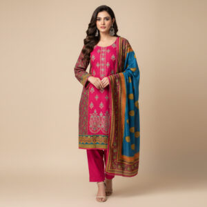Pinkish Red Wholesale Linen Pakistani Suit Canada