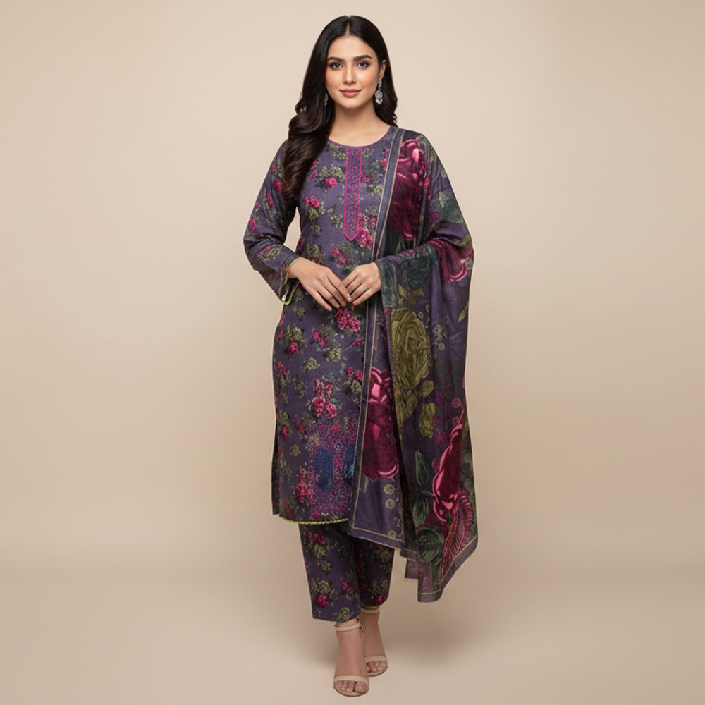 Purple Wholesale Linen Pakistani Suit Canada