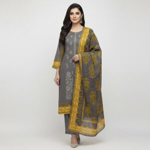 Smokey Grey Wholesale Linen Pakistani Suit Canada