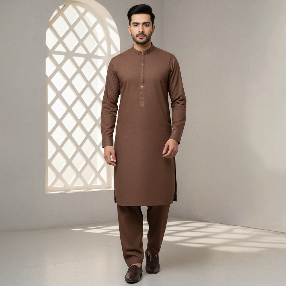 Mens Pastel Brown pakistani clothes wholesale suppliers