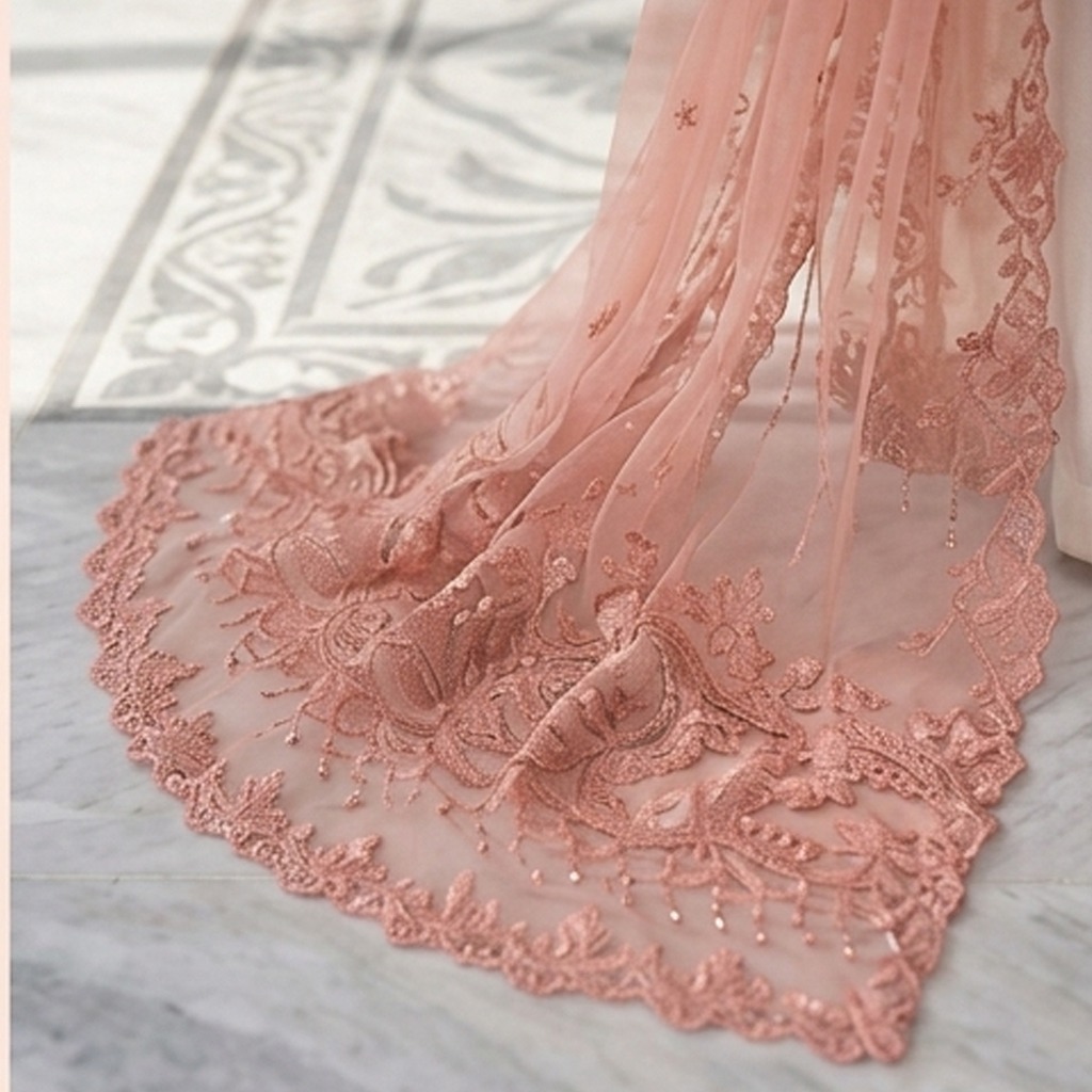 Fully stitched 3-piece chiffon suit Premium lightweight chiffon fabric with soft drape Peach and off-white dual-tone design Heavy 3D floral sequin embellishments on shirt and sleeves Pearl-detailed neckline with elegant silver embroidery Embroidered chiffon dupatta with scalloped floral borders Matching off-white wide-leg trousers included Suitable for Eid, weddings and formal occasions Ready to wear