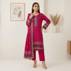 Berry Printed 3pc Bin Saeed Lawn Suits