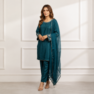 Premium Sky Blue Silk Outfit Made to Order