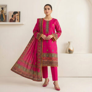 Bright Magenta Stitched Wholesale Bin Saeed Stitched Dress
