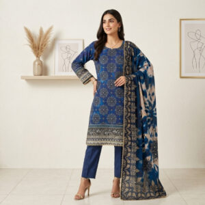 Classic Navy Blue Lawn Suits Wholesale Pakistani