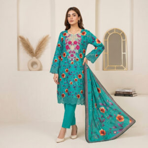 Elegant Teal Lawn Suits Wholesale Pakistani