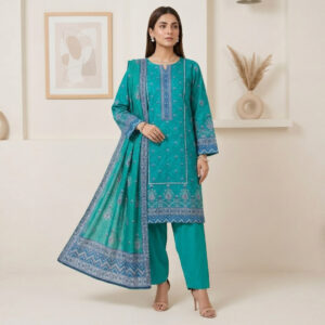 Elegant Turquoise 3 Piece Lawn Suits Wholesale