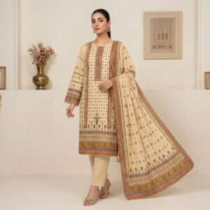 Light Yellow 3 Piece Lawn Suits Wholesale