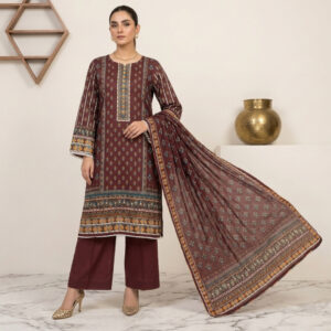 Maroon Wholesale Bin Saeed Stitched Shalwar Kameez