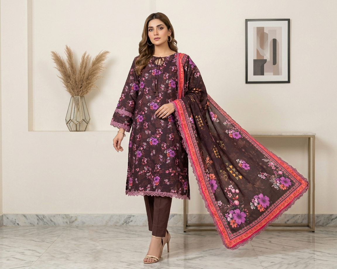 Stylish Chocolate Wholesale Pakistani Lawn Suits