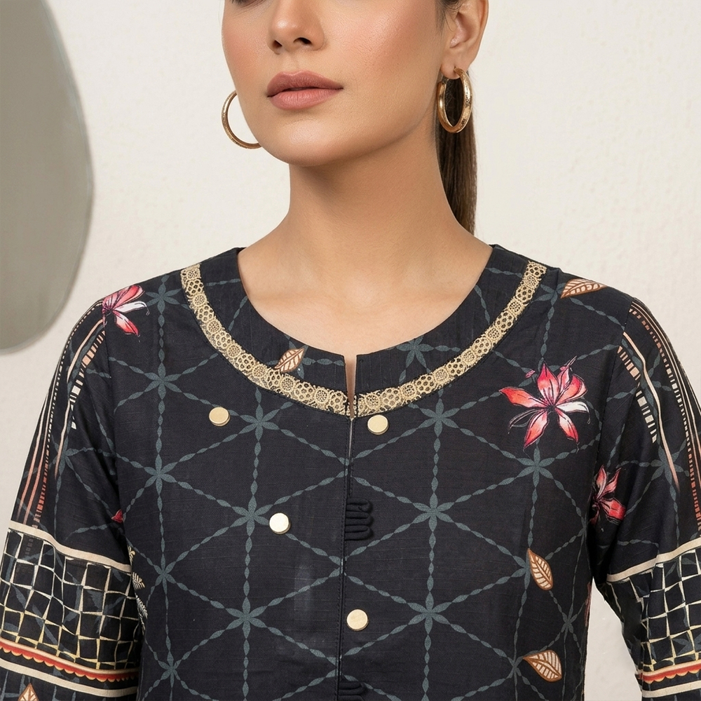 Classic Black 2pc Wholesale Pakistani Linen Suit Canada