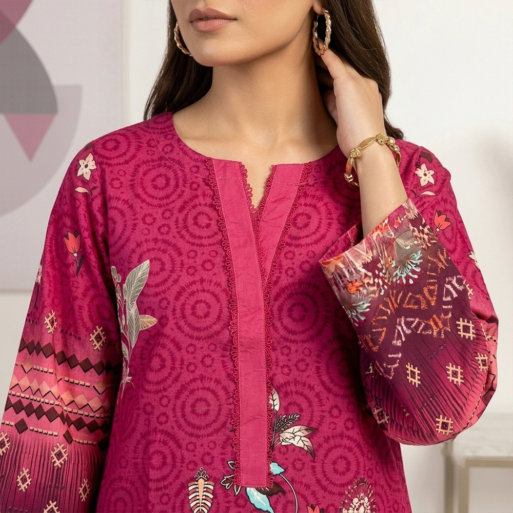 Elegant Fuchsia 2pc Pakistani Linen Suits Wholesale Canada