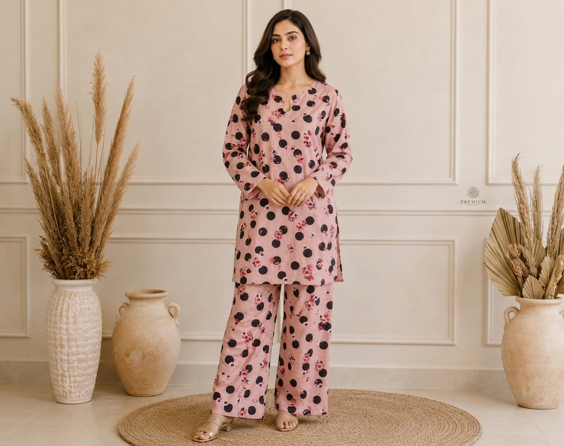Baby Pink Wholesale Canada Lawn Suit - Image 2