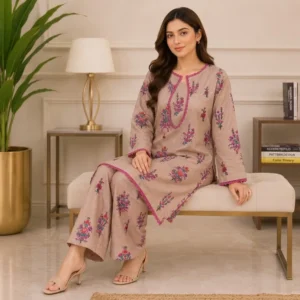 Mushroom-Brown wholesale 2pc pakistani lawn suit