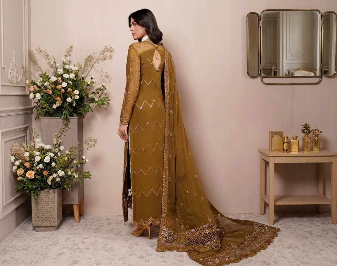 Oak-Brown pakistani party wear canada